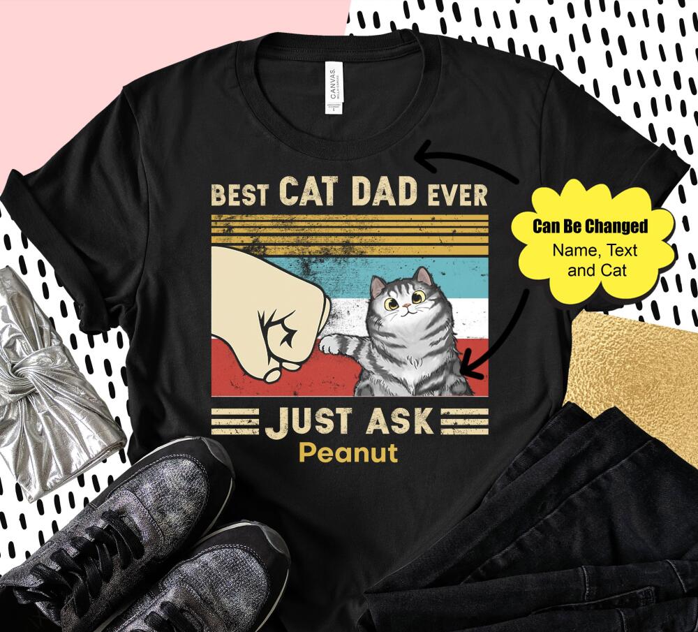 Best Cat Dad Ever Ask - Cat Personalized Shirt - Persona – Trending Personalized